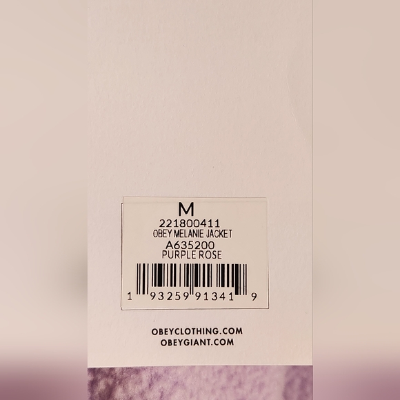 NWT OBEY Melanie Fleece Trucket Jacket Size M in Purple Rose - Picture 9 of 13